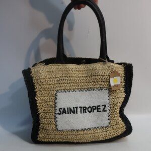 NWT Womens De Siena Saint Tropez Raffia Large Resort Wear Shoulder Tote Handbag